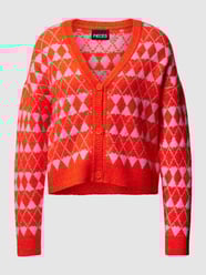 Gebreid jack met all-over motief van Pieces Oranje - 15