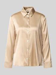 Regular fit blouse met lange mouwen van zijdenmix model 'NAVETTA' van MM by Max Mara Beige - 30