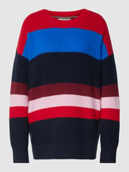 Strickpullover im Colour-Blocking-Design Modell 'VIBRANT STRIPE' von Tommy Hilfiger Blau - 15