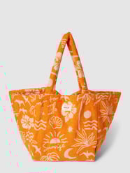 Shopper met all-over motief, model 'Ibiza' van WOUF Oranje - 28