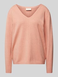 Gebreide pullover met V-hals, model 'Claura' van FREE/QUENT Roze - 13