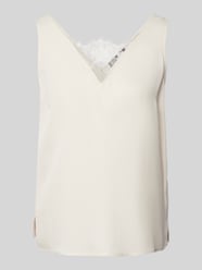 Tanktop mit geripptem V-Ausschnitt von Oui Beige - 17