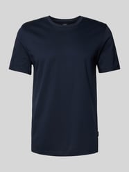 T-Shirt mit geripptem Rundhalsausschnitt Modell 'Tessler' von BOSS Blau - 10