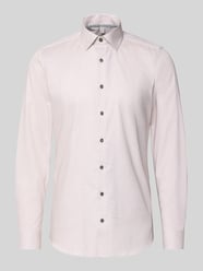 Slim Fit Businesshemd aus Baumwoll-Mix mit Kentkragen von OLYMP Level 5 Beige - 42