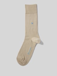 Socken mit Label-Schriftzug Modell 'Lord' von Burlington Beige - 34