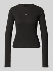 Longsleeve mit geripptem Rundhalsausschnitt von Calvin Klein Jeans Schwarz - 26