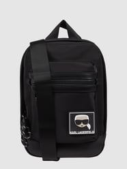 Torba na ramię z dodatkiem skóry  od Karl Lagerfeld Czarny - 21