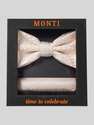 Fliege aus Seide im Set mit Einstecktuch von MONTI Beige - 1