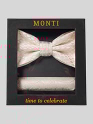 Strik en pochet in een set van pure zijde van Monti Beige - 5