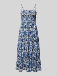 Knielanges Kleid mit Smok-Details Modell 'ZELINA' von Only Blau - 18