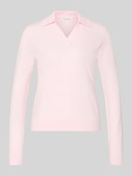 Regular Fit longsleeve van viscosemix met polokraag van Christian Berg Woman Fuchsia - 26