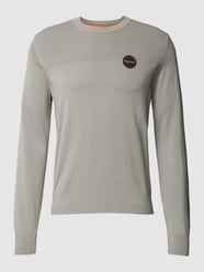 Sweter z dzianiny z fakturowanym wzorem model ‘DERRI’ od Napapijri Szary - 3