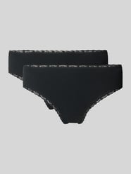 Slip mit Spitzenbesatz im 2er-Pack von Snocks Schwarz - 27