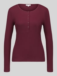 Langarmshirt mit kurzer Knopfleiste von s.Oliver RED LABEL Bordeaux - 40