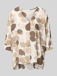 relaxed fit blouse van viscosemix van Apricot Beige - 5