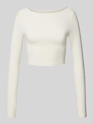 Cropped Longsleeve mit U-Boot-Ausschnitt Modell 'Soft touch' von Gina Tricot Beige - 31