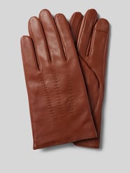 Handschuhe aus Lammleder mit Label-Detail Modell 'Hainz' von BOSS Braun - 42