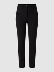 High Waist Stretchhose mit Logo-Applikation Modell 'Christy' von Toni Dress Schwarz - 5