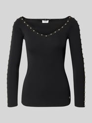 Slim Fit Longsleeve aus Viskose-Mix Modell 'Maglia Chiusa' von Liu Jo White - 6