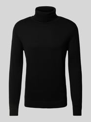 Regular Fit Rollkragenpullover aus reiner Baumwolle mit Logo-Stitching von Tom Tailor Schwarz - 5