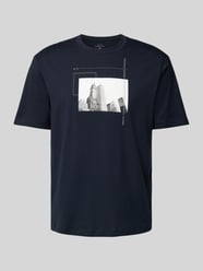 T-Shirt mit Label-Print Modell 'NewYork Building' von ARMANI EXCHANGE Blau - 6