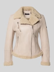 Bikerjacke aus Lammleder mit Reißverschlusstaschen von Cabrini - 3