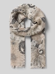 Schal im Allover-Look mit Fransen von Hemisphere Beige - 41