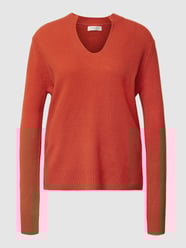 Gebreide pullover van wol met V-hals van Christian Berg Woman Oranje - 4