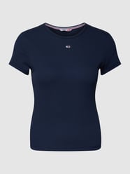 T-Shirt mit Logo-Stitching von Tommy Jeans Blau - 6