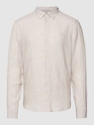 Regular Fit Freizeithemd aus Leinen mit Button-Down-Kragen von Casual Friday Grau - 43
