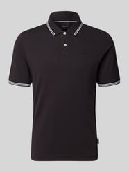 Slim Fit Poloshirt mit Label-Stitching von bugatti - 14