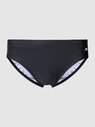 Zwembroek met labeldetail, model 'GAMBATO' van Zeybra Zwart - 14