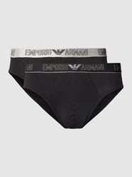 Slip mit Label-Bund Modell 'SILVER CHRISTMAS' im 2er-Pack von Emporio Armani Schwarz - 46