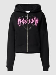 Bluza rozpinana z nadrukiem z logo od REVIEW Czarny - 21