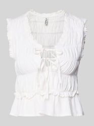 Top bluzkowy w kroju regular fit z mieszanki wiskozy i lnu model 'GOA' od ONLY - 17