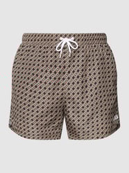 Badehose mit Allover-Muster Modell 'Todd' von BOSS Weiß - 42
