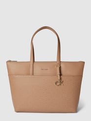 Torba shopper z nadrukiem z logo od CK Calvin Klein Beżowy - 41