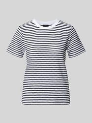 t-shirt z fakturowanym wzorem i okrągłym dekoltem od monari - 29