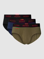 Slip met labelprint in een set van 3 stuks van HUGO Blauw / turquoise - 33