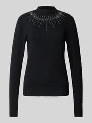 Strickpullover aus Viskose-Mix mit Ziersteinbesatz von Apricot - 19