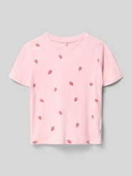 krój regular fit t-shirt z czystej bawełny model 'BEATE' od ONLY Fuksjowy - 16