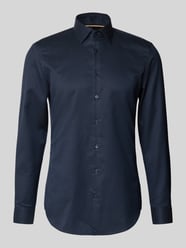 Super slim fit zakelijk overhemd van Two Ply met kentkraag van Jake*s - 36