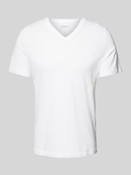 Regular Fit T-Shirt aus reiner Baumwolle mit V-Ausschnitt von s.Oliver RED LABEL Weiß - 9