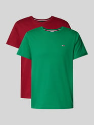 T-Shirt mit Label-Stitching von Tommy Jeans Rot - 34