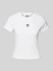 T-Shirt mit Label-Stitching von adidas Originals Weiß - 2