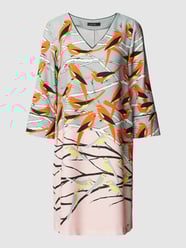 Knielange jurk met all-over motief van Marc Cain Turquoise - 11