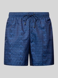 Regular Fit Badehose mit Label-Muster von Emporio Armani Blau - 28