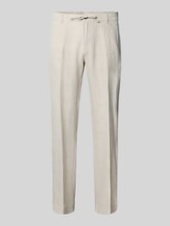 Regular Fit Leinenhose mit Bügelfalten Modell 'LEROY' von SELECTED HOMME Beige - 4