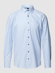 Business-Hemd mit Allover-Muster von OLYMP Level Five Blau - 2