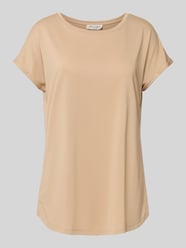 T-Shirt mit geripptem Rundhalsausschnitt von Christian Berg Woman Beige - 16
